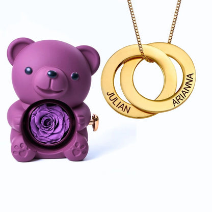 Orso Eterno Milona™ e Anelli Russi Collana Personalizzata