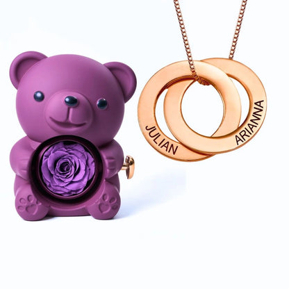 Orso Eterno Milona™ e Anelli Russi Collana Personalizzata