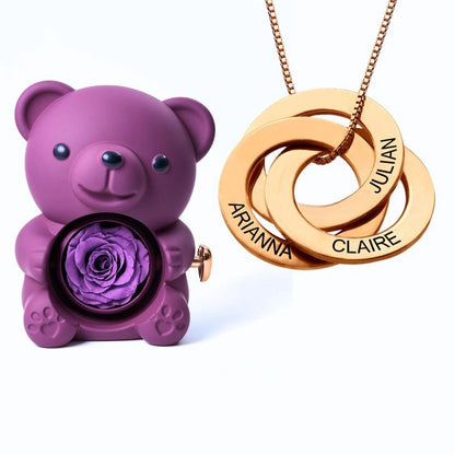 Orso Eterno Milona™ e Anelli Russi Collana Personalizzata
