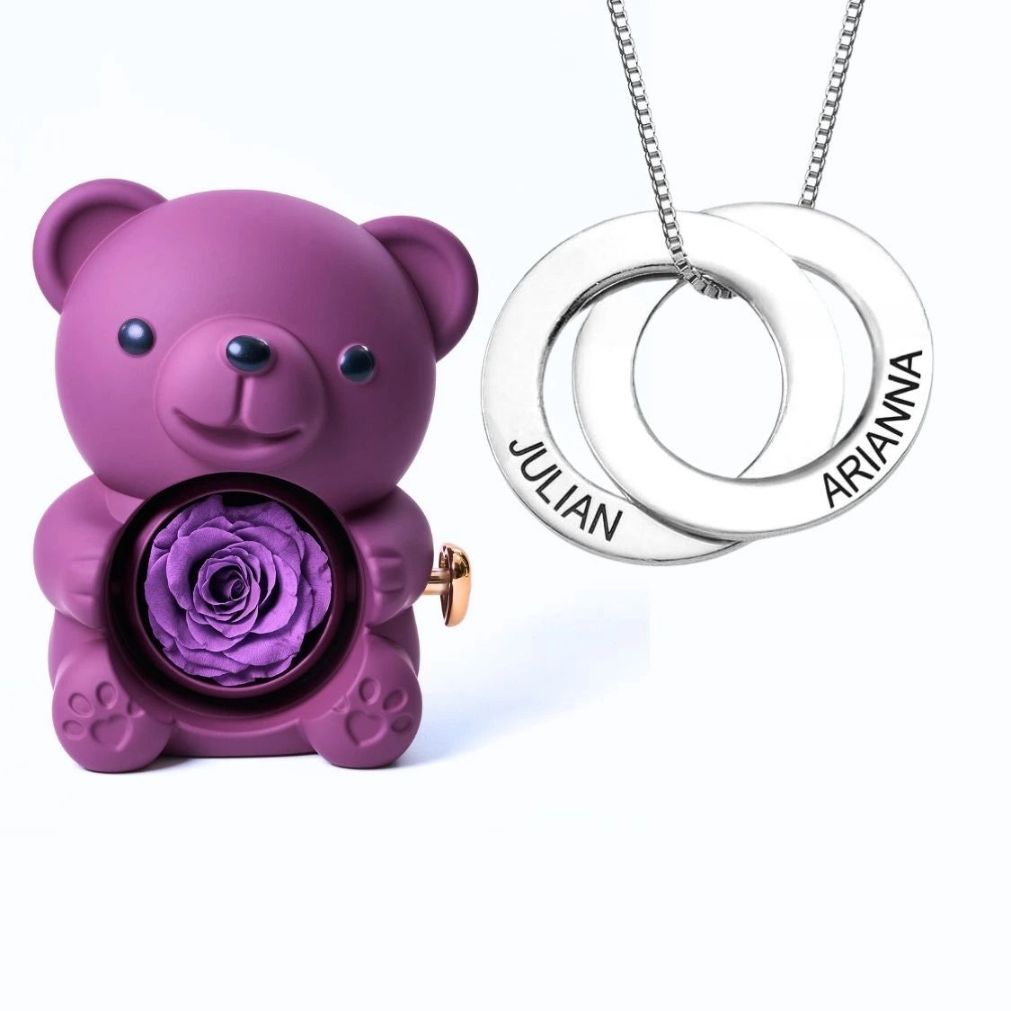 Orso Eterno Milona™ e Anelli Russi Collana Personalizzata