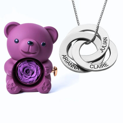 Orso Eterno Milona™ e Anelli Russi Collana Personalizzata