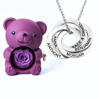 Orso Eterno Milona™ e Anelli Russi Collana Personalizzata