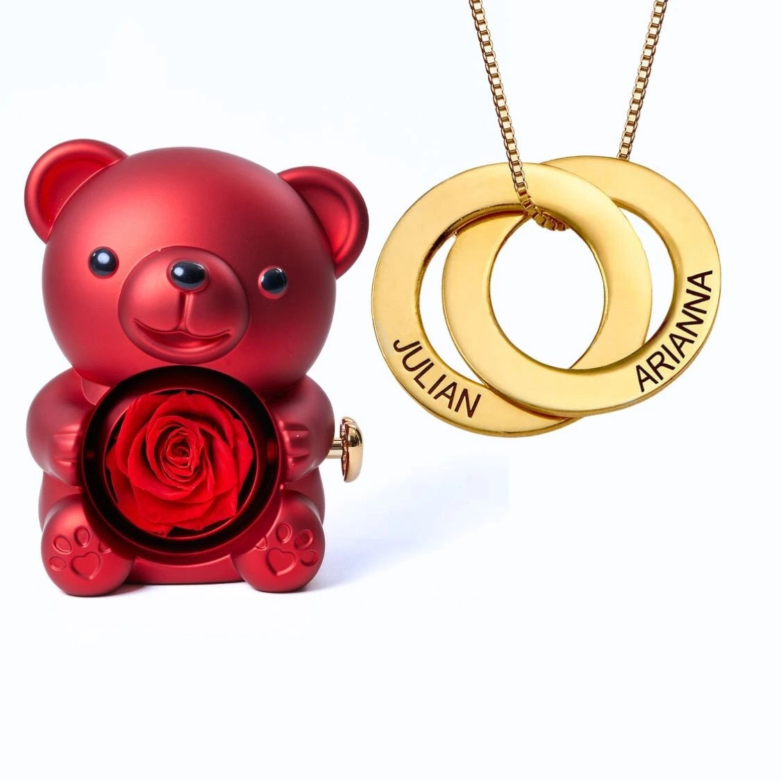 Orso Eterno Milona™ e Anelli Russi Collana Personalizzata