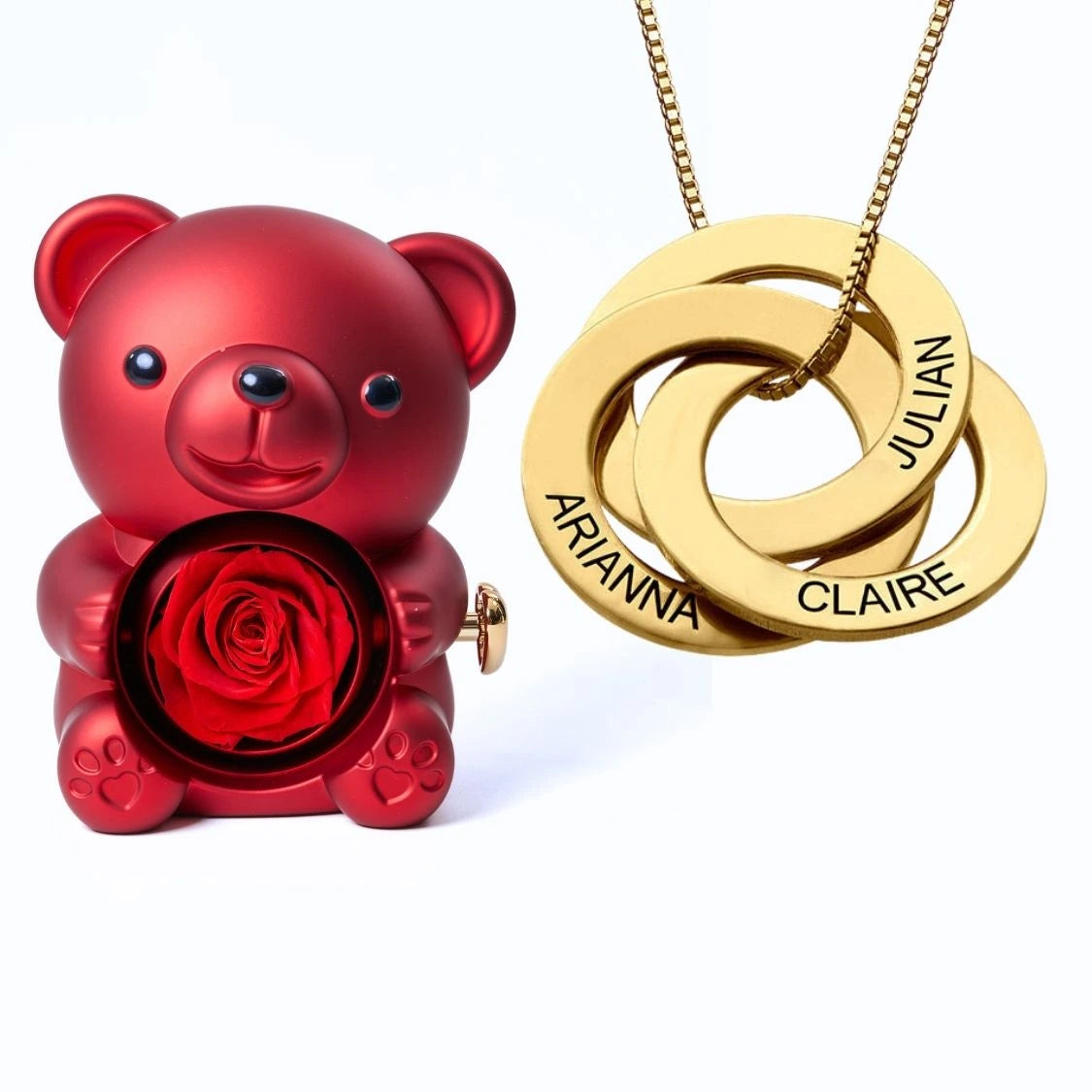 Orso Eterno Milona™ e Anelli Russi Collana Personalizzata