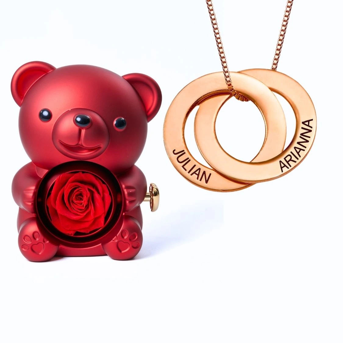 Orso Eterno Milona™ e Anelli Russi Collana Personalizzata