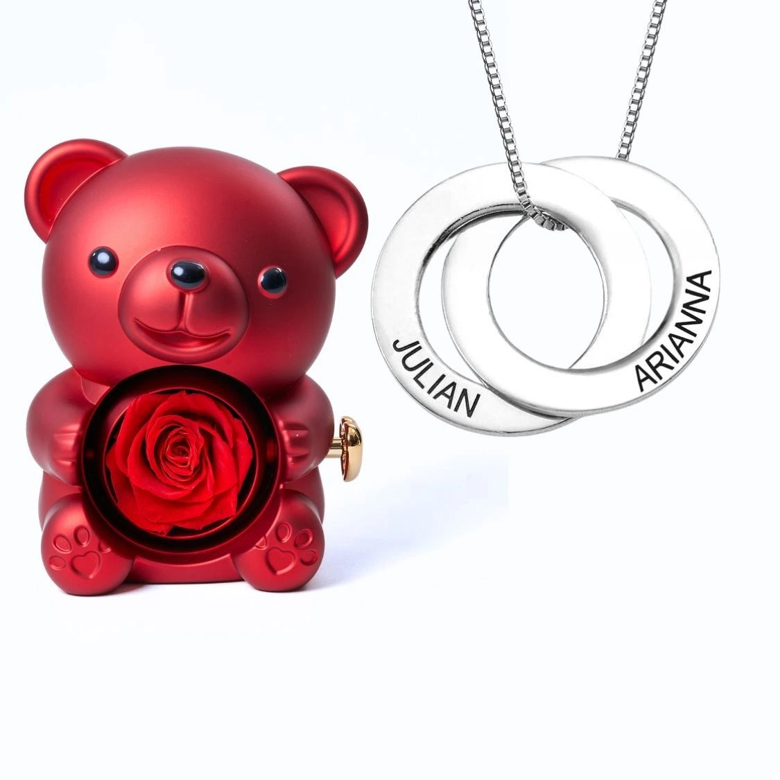 Orso Eterno Milona™ e Anelli Russi Collana Personalizzata