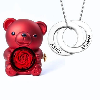 Orso Eterno Milona™ e Anelli Russi Collana Personalizzata