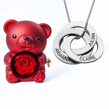 Orso Eterno Milona™ e Anelli Russi Collana Personalizzata