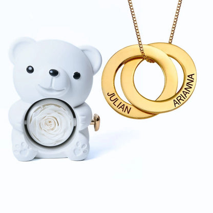 Orso Eterno Milona™ e Anelli Russi Collana Personalizzata
