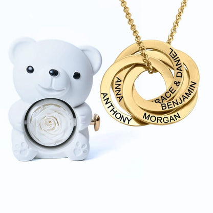 Orso Eterno Milona™ e Anelli Russi Collana Personalizzata