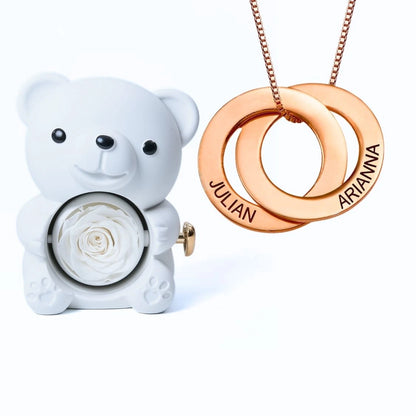 Orso Eterno Milona™ e Anelli Russi Collana Personalizzata