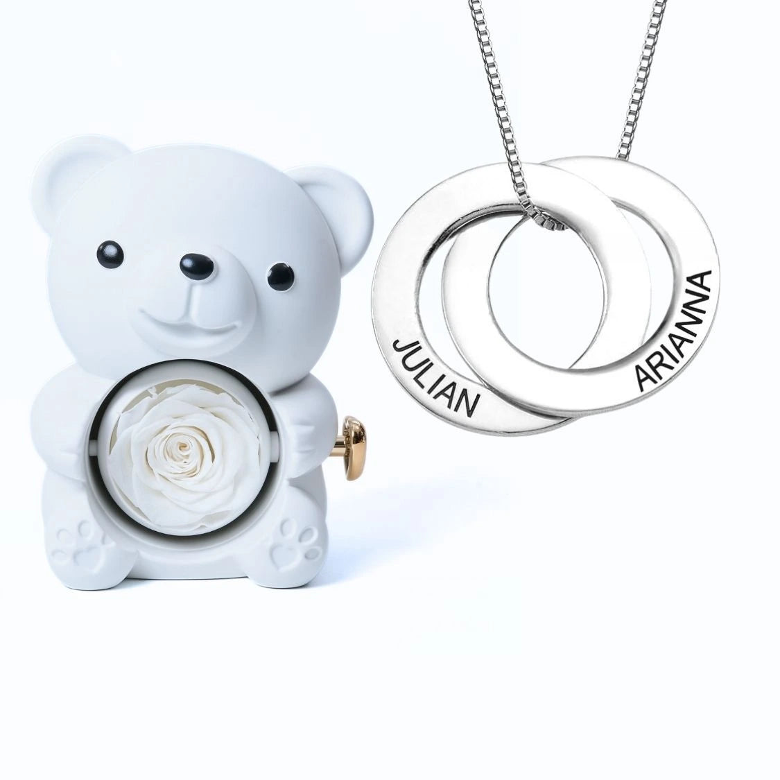 Orso Eterno Milona™ e Anelli Russi Collana Personalizzata