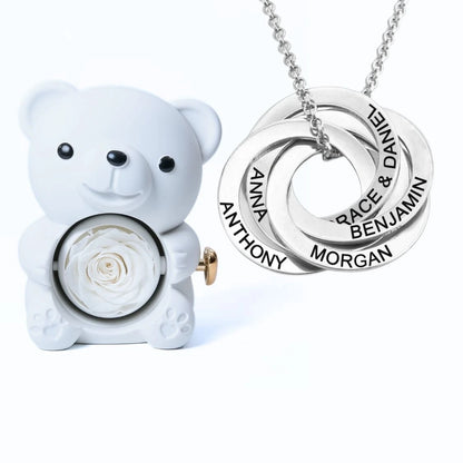 Orso Eterno Milona™ e Anelli Russi Collana Personalizzata