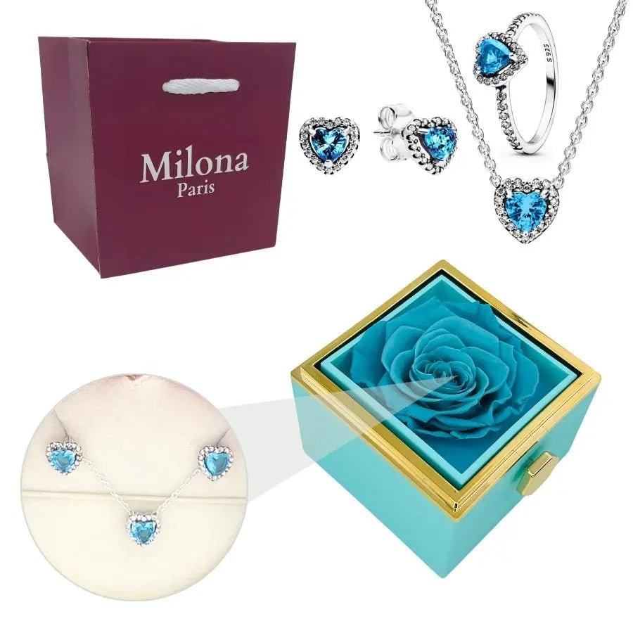 Eternal Rose Box & Personalized Necklace