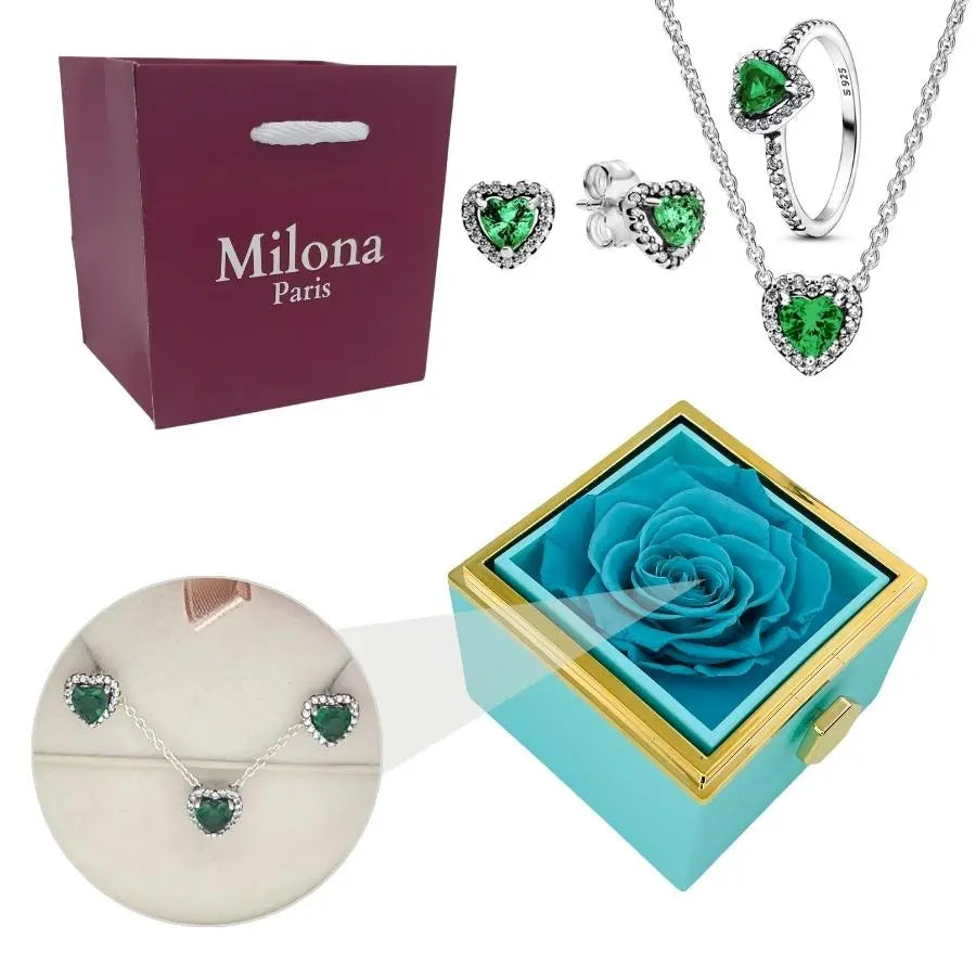 Eternal Rose Box & Personalized Necklace