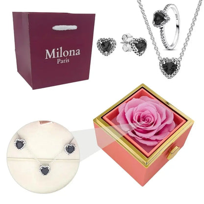 Coffret Rose Éternelle & Bague Cœur Éternel