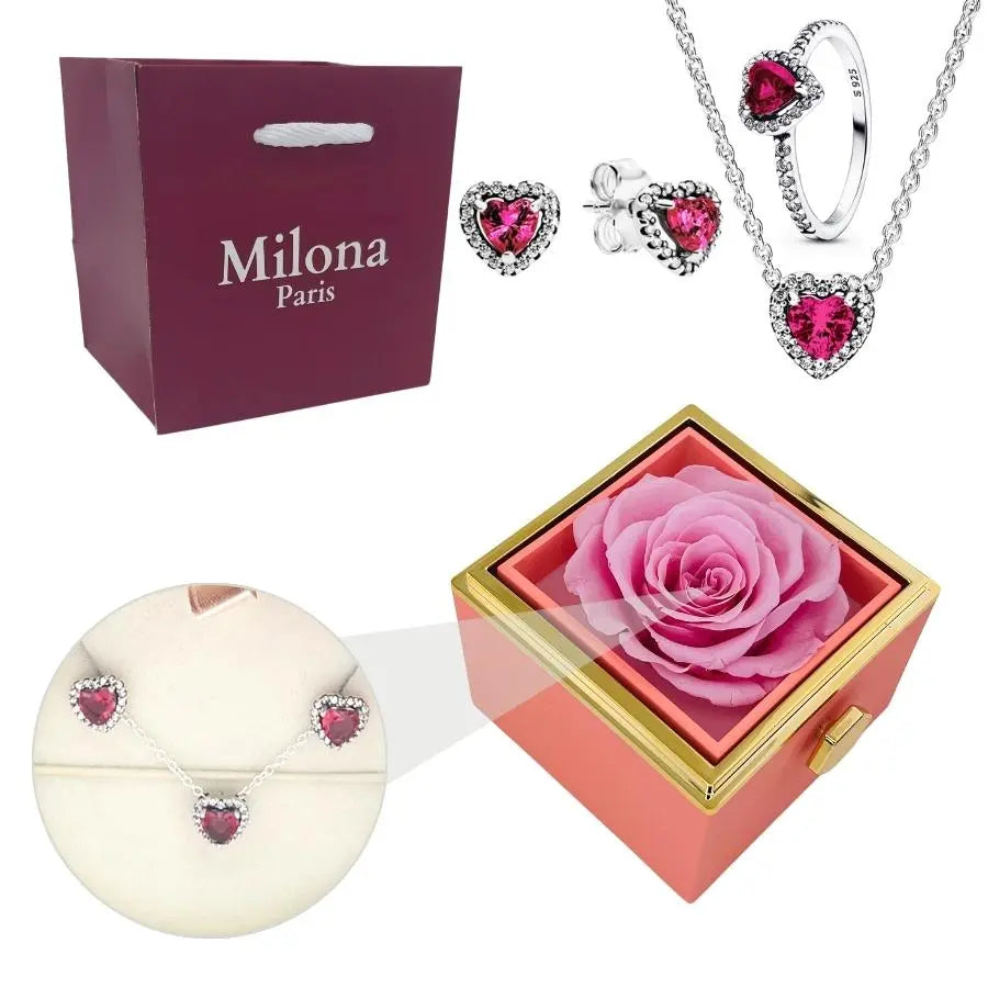 Scatola Rose Eterne e Collana Personalizzata