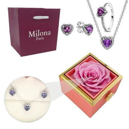 Coffret Rose Éternelle & Bague Cœur Éternel