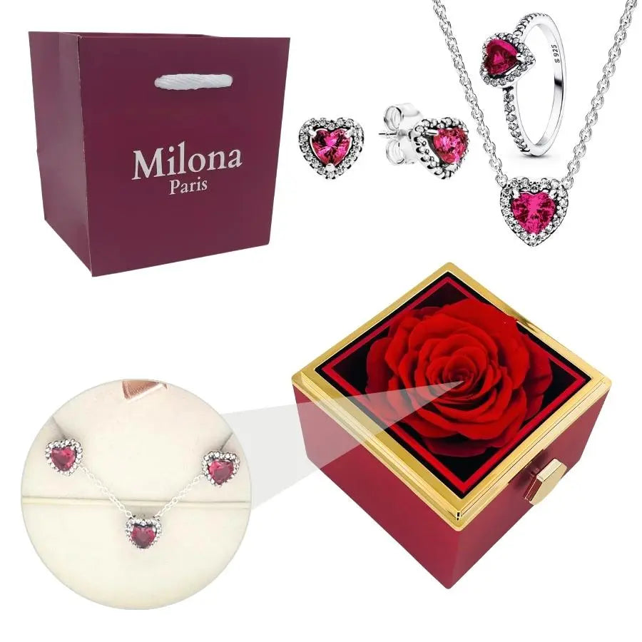 Scatola Rose Eterne e Collana Personalizzata