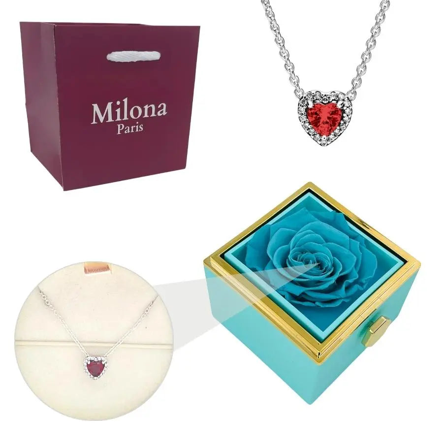 Eternal Rose Box & Eternal Heart Necklace