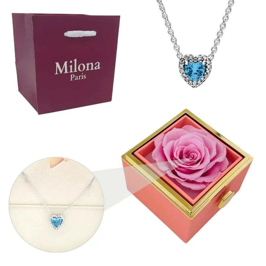 Eternal Rose Box & Personalized Necklace