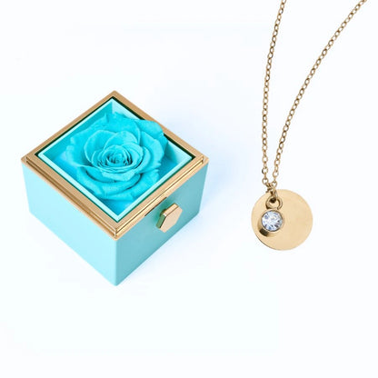 Milona Eternal Rose Box & Personalized Disc Necklace