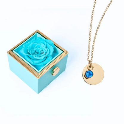 Milona Eternal Rose Box & Personalized Disc Necklace