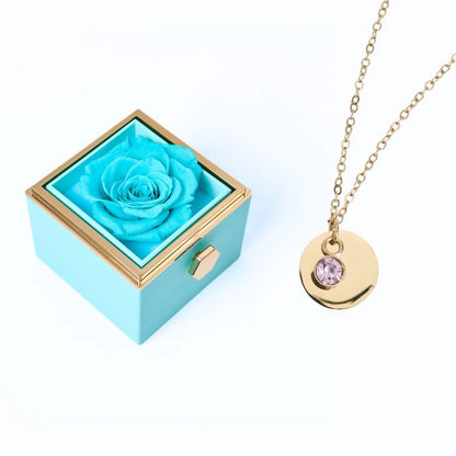 Milona Eternal Rose Box & Personalized Disc Necklace