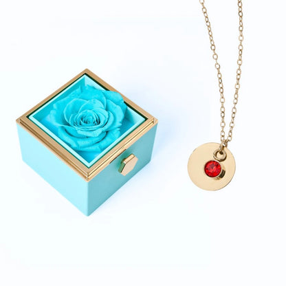 Milona Eternal Rose Box & Personalized Disc Necklace