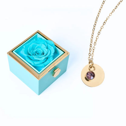 Milona Eternal Rose Box & Personalized Disc Necklace