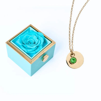 Milona Eternal Rose Box & Personalized Disc Necklace