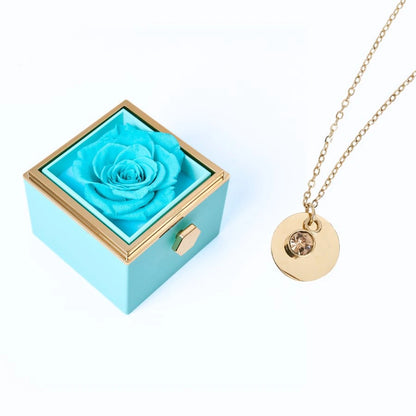 Milona Eternal Rose Box & Personalized Disc Necklace