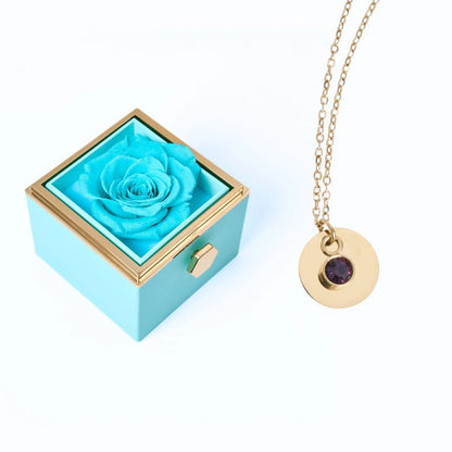 Milona Eternal Rose Box & Personalized Disc Necklace