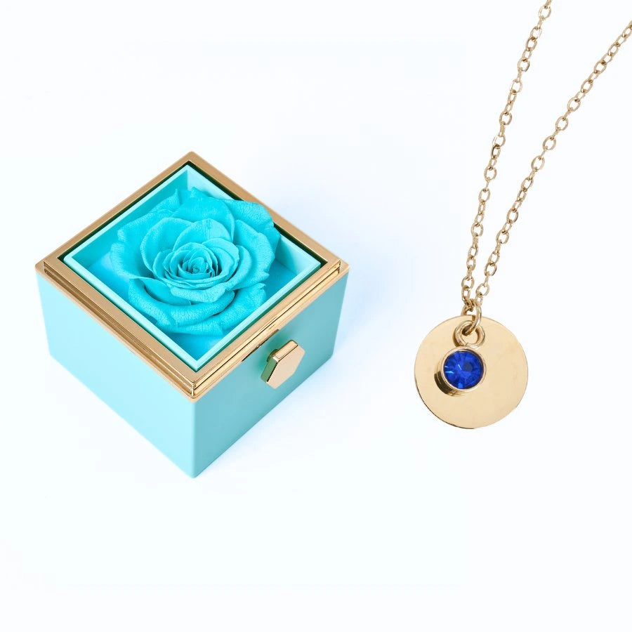 Milona Eternal Rose Box & Personalized Disc Necklace