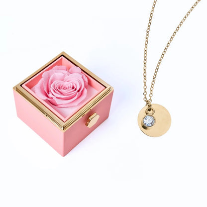 Milona Eternal Rose Box & Personalized Disc Necklace