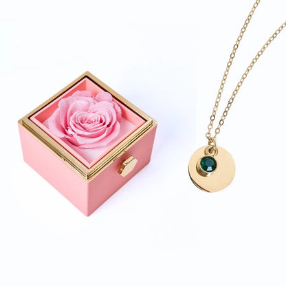 Milona Eternal Rose Box & Personalized Disc Necklace