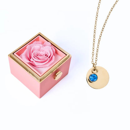Milona Eternal Rose Box & Personalized Disc Necklace