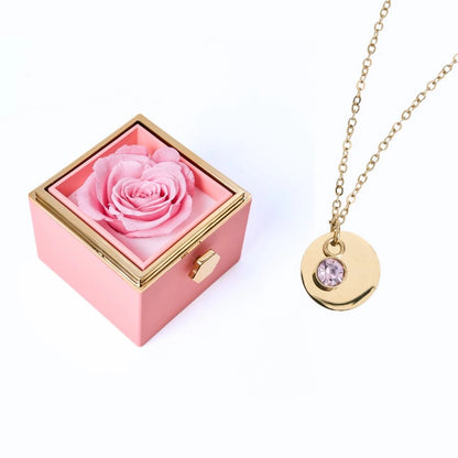 Milona Eternal Rose Box & Personalized Disc Necklace