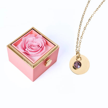 Milona Eternal Rose Box & Personalized Disc Necklace