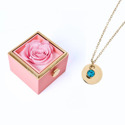 Milona Eternal Rose Box & Personalized Disc Necklace