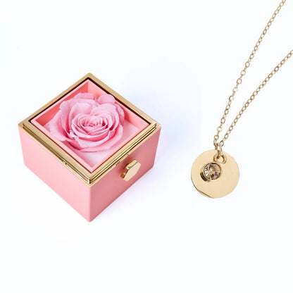 Milona Eternal Rose Box & Personalized Disc Necklace