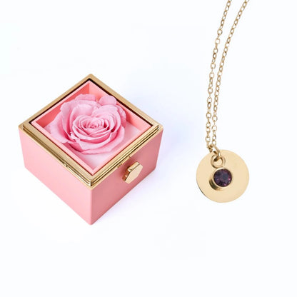 Milona Eternal Rose Box & Personalized Disc Necklace