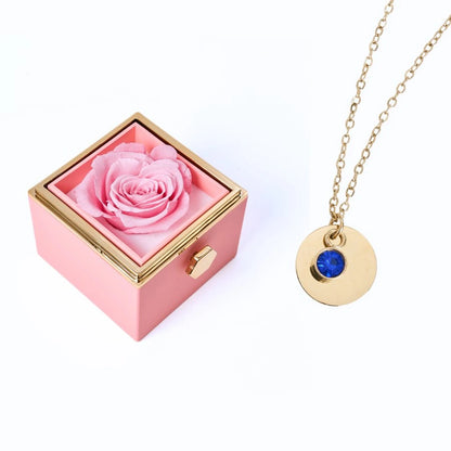 Milona Eternal Rose Box & Personalized Disc Necklace