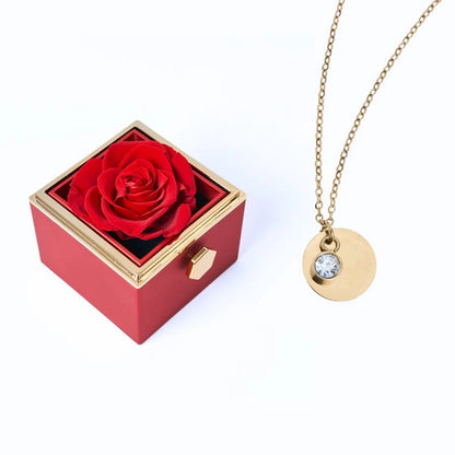 Milona Eternal Rose Box & Personalized Disc Necklace