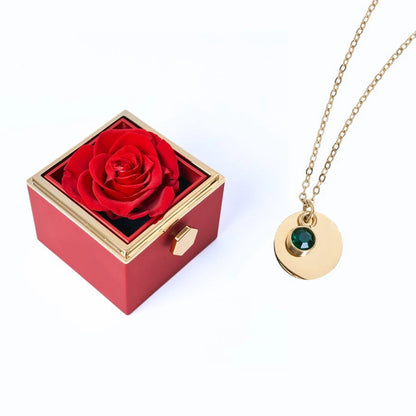 Milona Eternal Rose Box & Personalized Disc Necklace