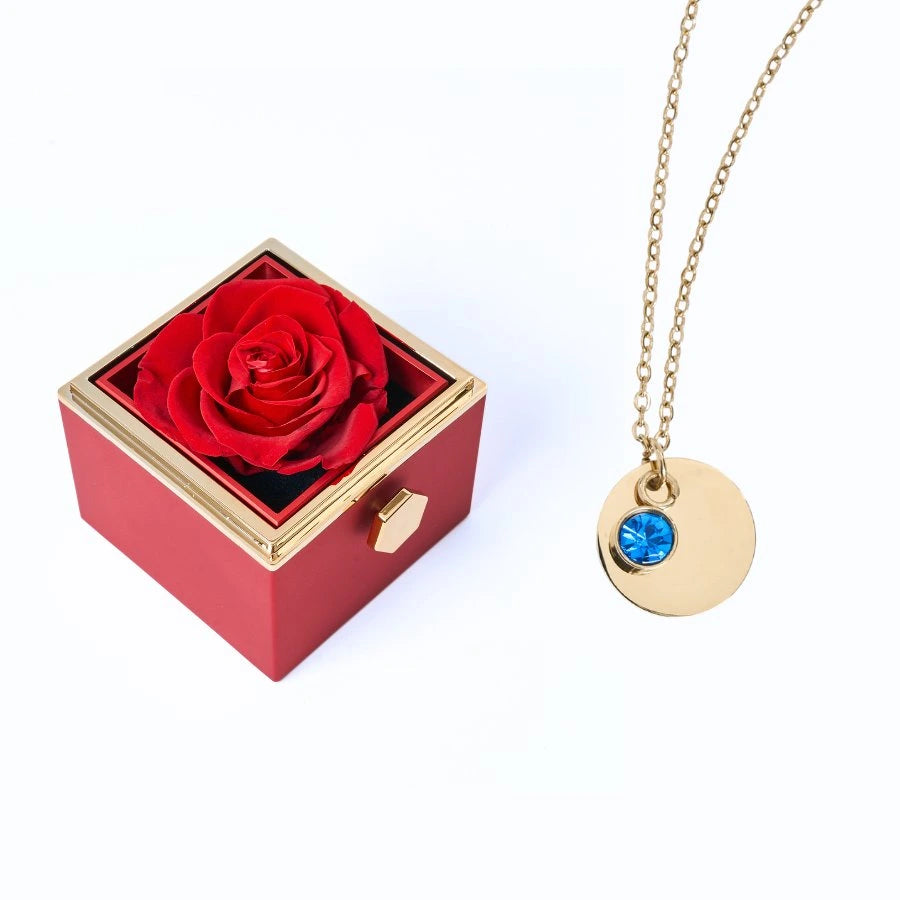 Milona Eternal Rose Box & Personalized Disc Necklace