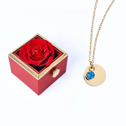Milona Eternal Rose Box & Personalized Disc Necklace