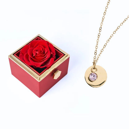 Milona Eternal Rose Box & Personalized Disc Necklace