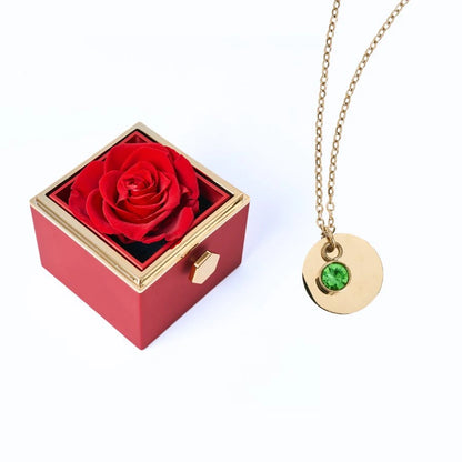 Milona Eternal Rose Box & Personalized Disc Necklace