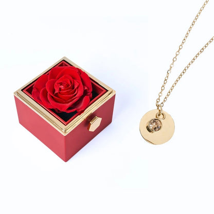 Milona Eternal Rose Box & Personalized Disc Necklace